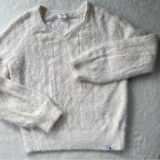 Suéter tejido pestañas borrosas crema Abercrombie Kids - talla 13/14 (XL) suave