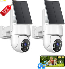 2Pack Solar Security Cameras Wireless Outdoor 2K PTZ 5G WiFi Night Vision - US