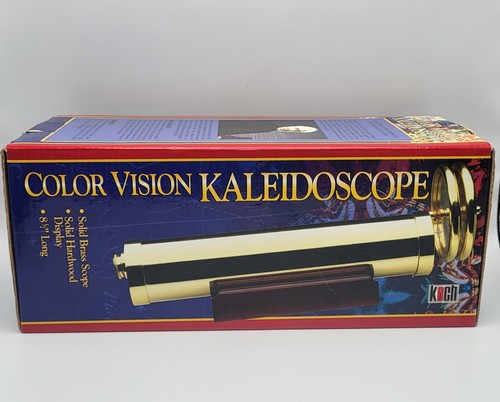 Vintage Koch Color Vision Solid Brass Kaleidoscope w/ Solid Hardwood Stand New - Picture 7 of 10