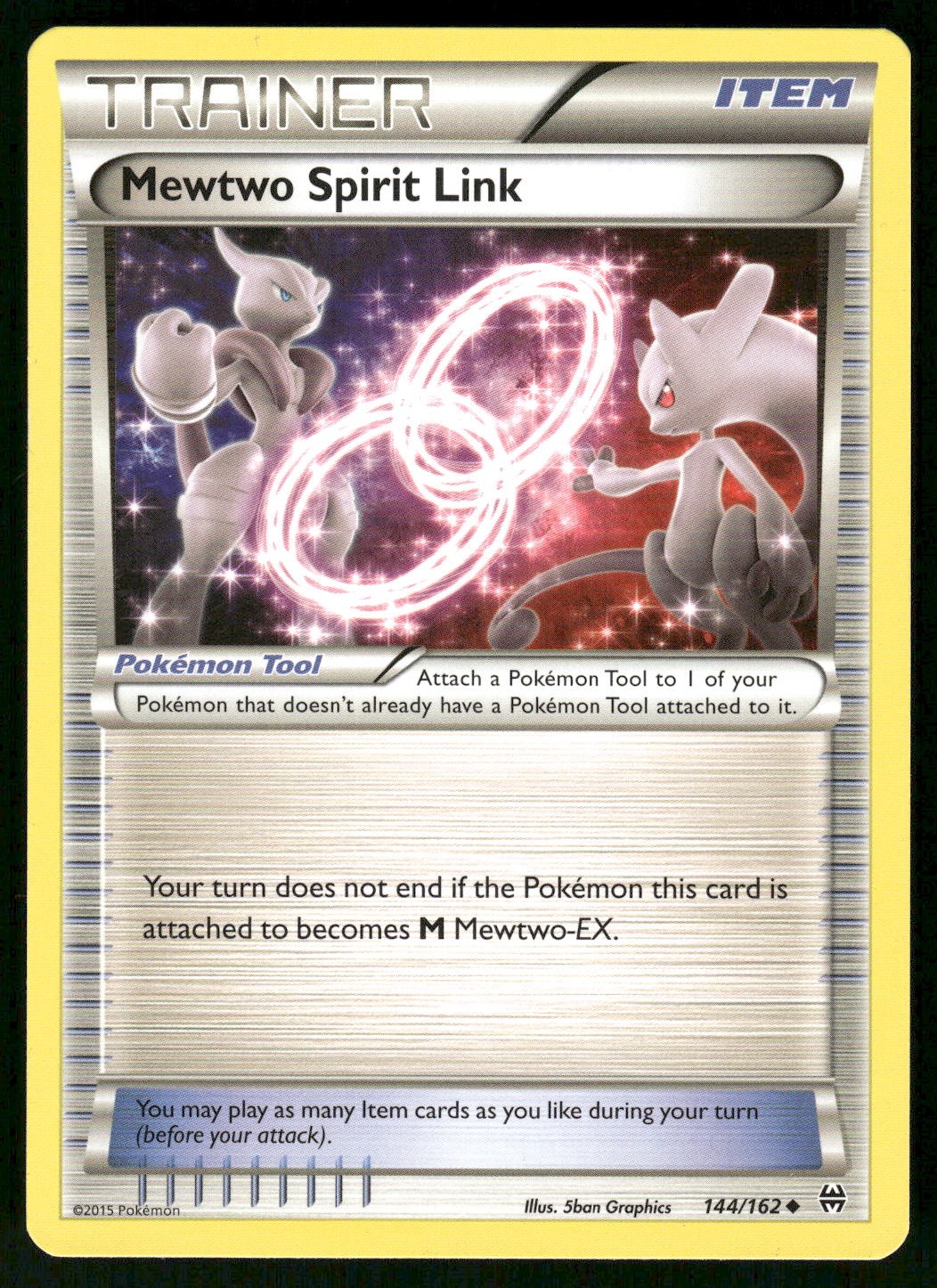 2015 Lightly Played Pokemon Mewtwo Spirit Link 144/162 BREAKthrough