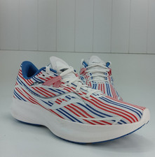 Saucony Ride 15 Banner Women Running Shoes Red, White, Blue Striped Sneaker Sz 9