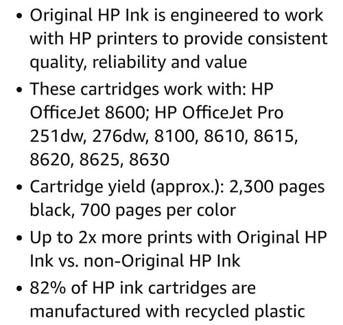 Genuine HP950XL Black 951 Cyan Magenta Yellow Ink Cartridges(C2P01FN) - 第 7/7 張圖片
