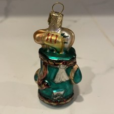SM GOLF BAG W/ CLUBS EUROPEAN BLOWN GLASS CHRISTMAS ORNAMENT BALL pga
