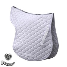 Rhinegold Cotton Quilted GP Numnah White (Full) Saddle Pad Horse