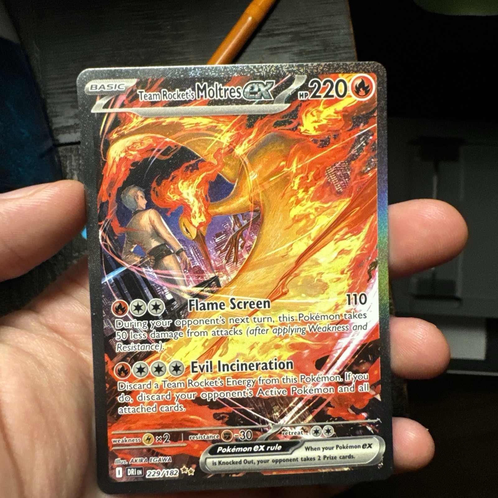 Pokémon TCG Team Rockets Moltres EX 31/182 Holo Rare Card NM Condition