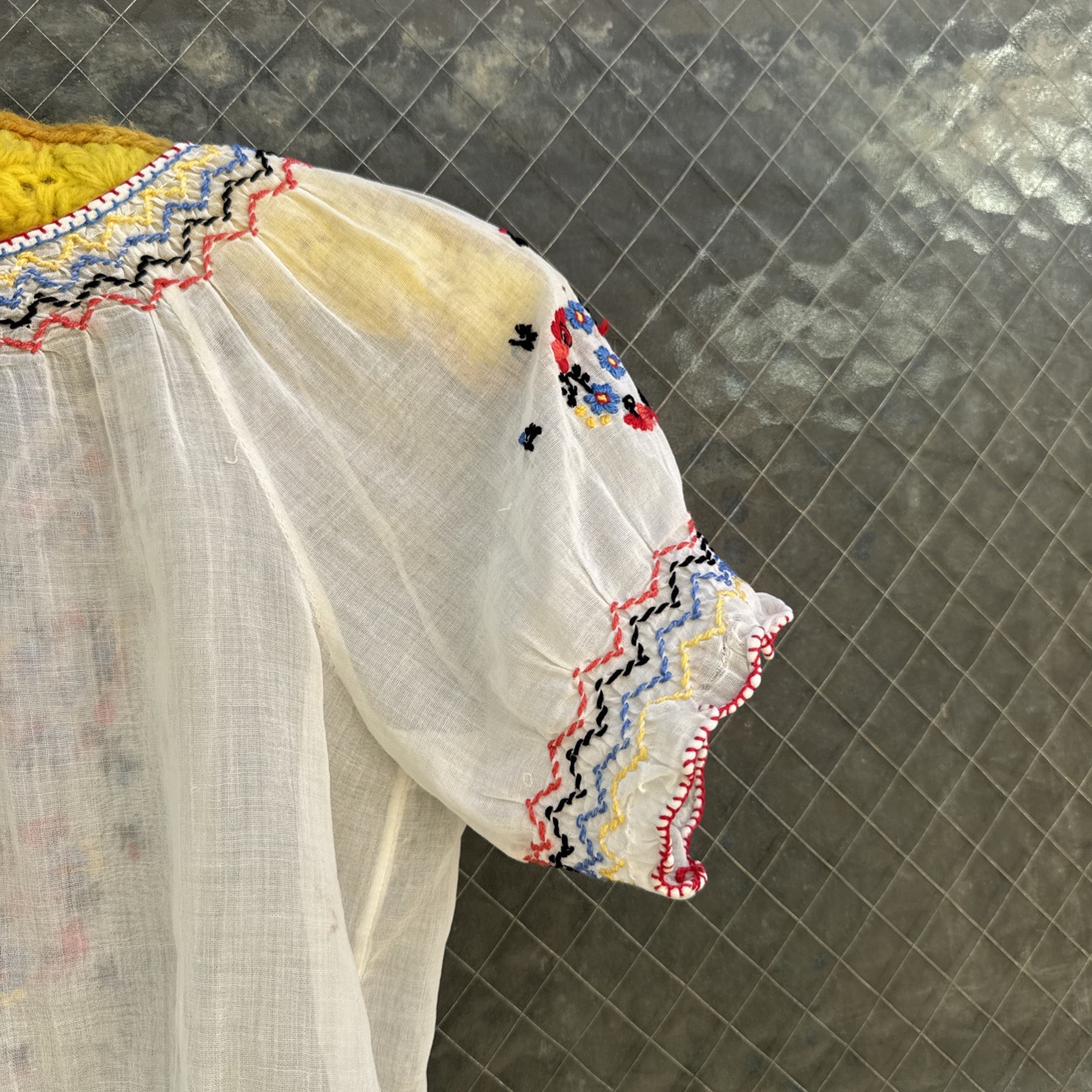 Vintage 1930s Hungarian Peasant Blouse  Cotton Co… - image 14