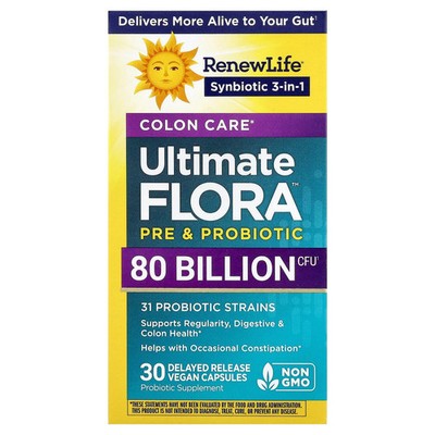 2 X Renew Life, Colon Care Ultimate Flora� Pre & Probiotic, 30 Delayed Release