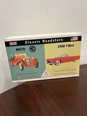 Glencoe Classic Roadsters MGTD And 1958 T-bird 1:72 Scale Factory Bagged Parts