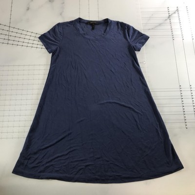 BCBGMAXAZRIA T-Shirt-Kleid Damen XXS Blau V-Ausschnitt Kurzarm Jersey
