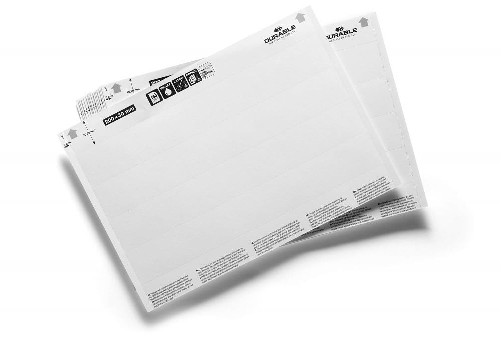 80 Étiquettes Blanches 200x30 Auto-Adhésives A5 pour Dossier Rangement