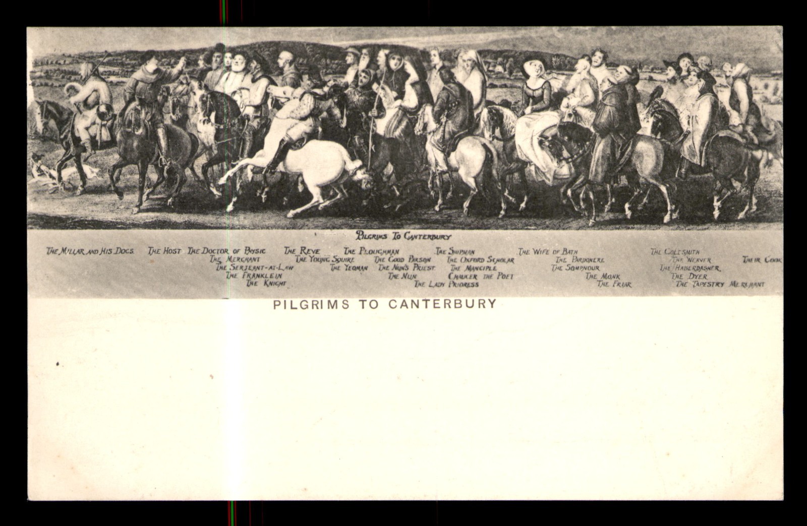 Pilgrims To Canterbury England Valentines Series UNP Postcard