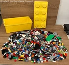 Lego Storage Bin Yellow 4.5 lbs of Assorted Bricks
