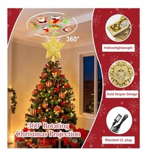 Christmas Tree Topper with Built-in 360  LED Rotating Projector