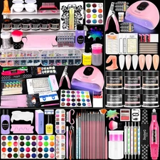 Acrylic Nail Kit with Drill and U V Light Full Nail Kit Set Professional Nail St
