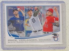 2013 Topps AL ERA Leaders #94 Verlander/Weaver/Price-Tigers/Angels/Rays