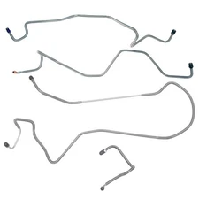 1987-1989 Ford F150 Power Disc Preformed Front Brake Line Kit Set, OE Steel