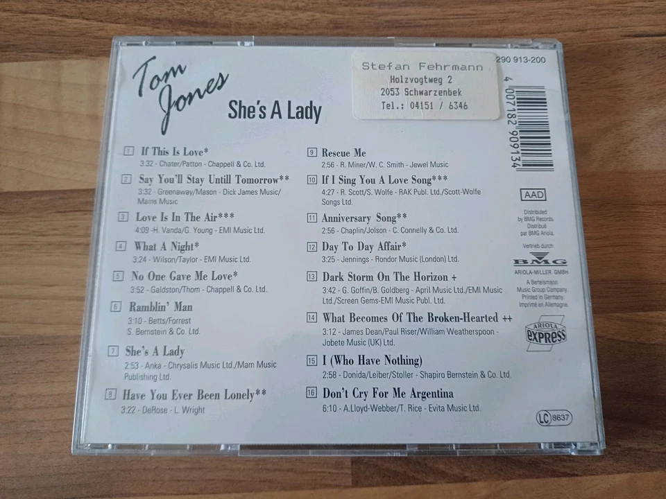 CD TOM JONES - She's a lady -Star collection - Bild 4 von 4