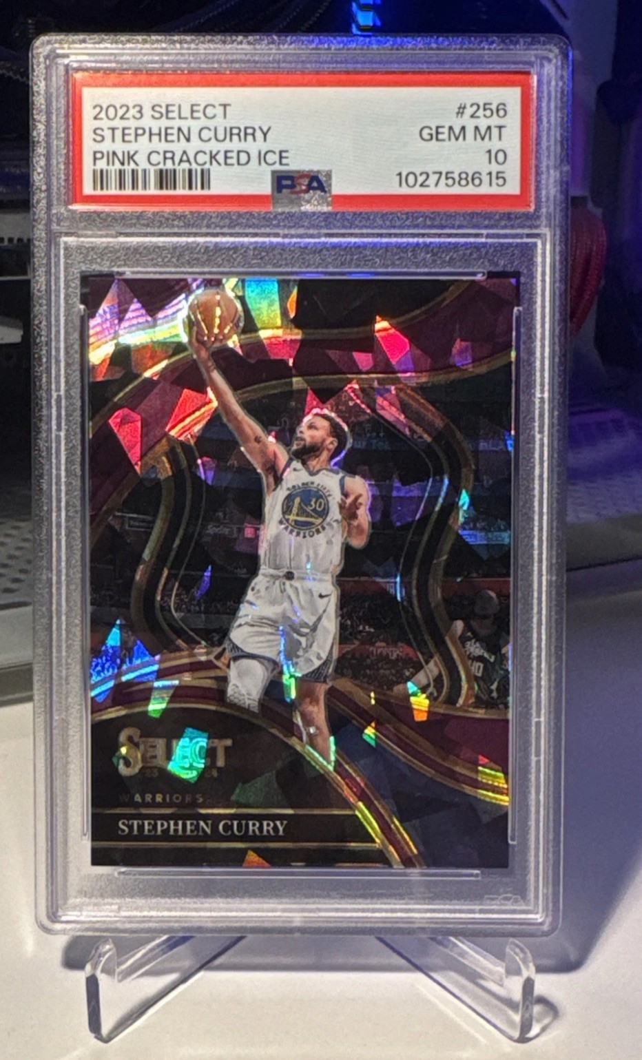 2023-24 Select Stephen Curry #256 Pink Cracked Ice Prizm Courtside /99 PSA 10