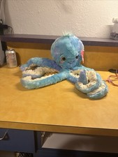 Peluche calamaro polpo blu occhi di plastica realizzati