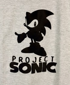 Vintage Sonic the Hedgehog &ldquo;PROJECT SONIC&rdquo; Tee L Sega Saturn Sleeve 90s
