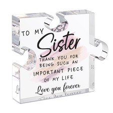 Sister Present, Acrylic Puzzle Plaque, Birthday Wedding Gift, Home Decor