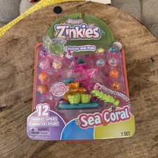 Squinkies Zinkies Sea Coral Playset 12 Tiny Figures Tweezers Magnify Glass NEW