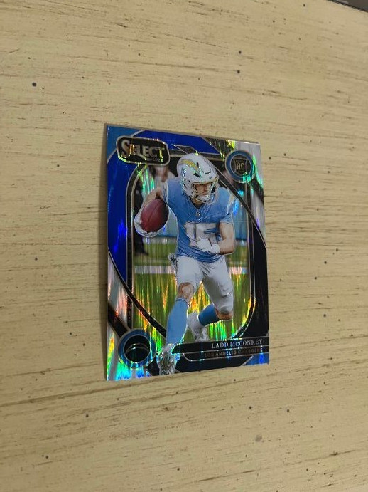 2024 Ladd McConkey Panini Select Club Level #268 Blue & Black Shock Prizm