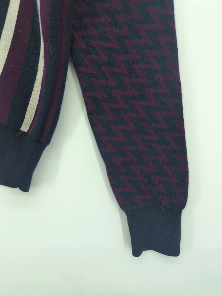 Joseph Women's Jumper S Purple Striped 100% Wool Round Neck Pullover - Изображение 4 из 4