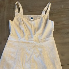 Old Navy Square-Neck Linen Blend Fit & Flare Dress in the color Flax Linen Med