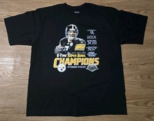NFL Pittsburgh Steelers 6-Time Super Bowl Champions Reebok Graphic T Shirt Sz L