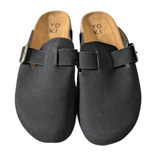 YOKI Women's  GILA-102 Clogs with Buckle Closure Sandal, Size 6.5, Black, New