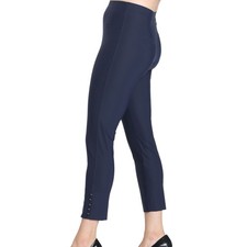 IC By Connie K Button Hem Slim Crops Dark Navy Size S Made In USA