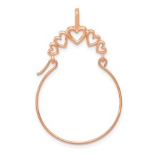 14k Rose Gold Hoop Earring with Open Heart Design for Women Anniversary Bridal