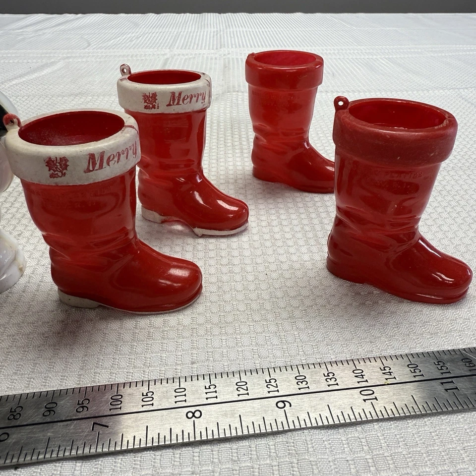 Rosbro Botas de Plástico Duro Muñeco de Nieve y Medias Adornos Años 40/50 Contenedor de Caramelos Foto 4 de 4