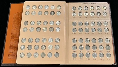 1946-2015 Roosevelt Dime Collection in Album w/ Silver- 145 Coins, Mostly Unc.