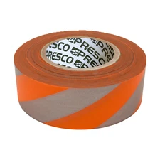 Presco Day/Night Stripe Roll Flagging Tape: 1-3/16 in. x 50 yds. Neon Orange/Sil