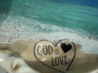 Hand Painted Clam Shell Art God Is Love Beach Coastal Christian Shelf Decor  — photo 4