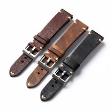 Size 18/20/22mm Aged Distressed Vintage Look Cow Leather Watch Strap/Band