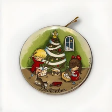Mini Plate Wall Hanging Joan Walsh Anglund 1966 December Christmas West Germany