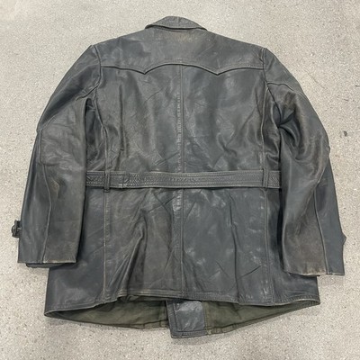 Vintage Haelson German 40s leather jacket Coat Motorcycle | eBay