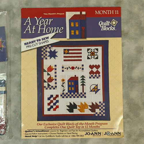 Quilt Blocks A Year At Home Month 11 Home Kit Open Box Pre-Cut Shapes + Instr.