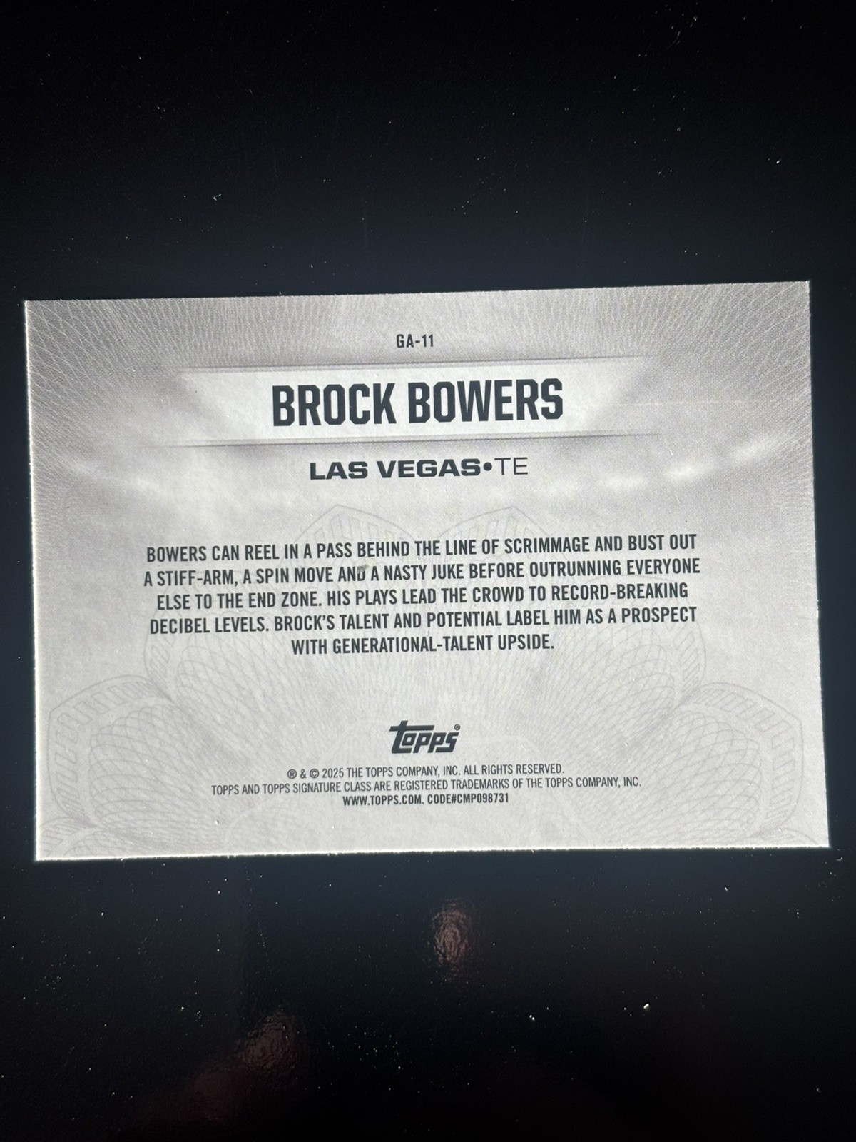 2024 Topps Signature Class - Gridiron Ambassadors Brock Bowers #GA-11 (RC)