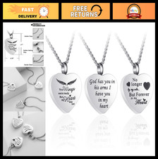 3 Pack Ashes Urn Necklace Memorial Jewelry, Heart Silver Locket Pendant Set with