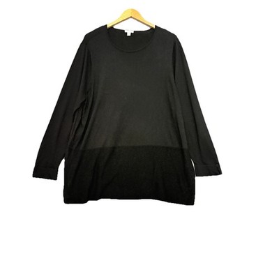 J Jill Womens Long Sleeve Sweater Size 2X Black Mature Normcore Neutral Capsule