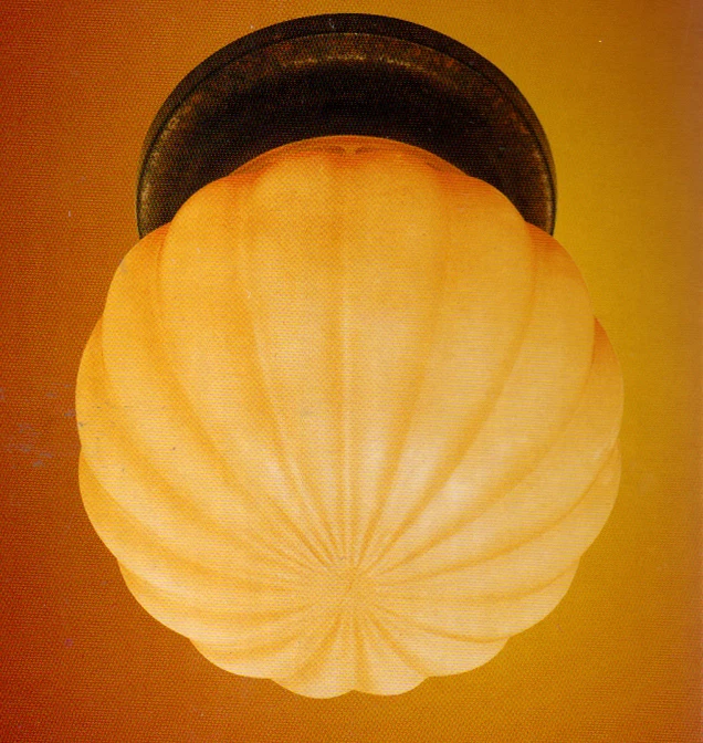 Lámpara de techo de montaje empotrado acanalada ámbar perla vidrio BRONCE estilo decorativo Foto 2 de 4