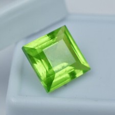 VVS CERTIFIED Peridot Genuine Square Cut 12-14 Ct Natural Green Loose Gemstone