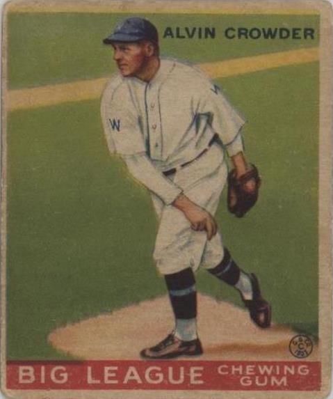 1933 Goudey Big League Chewing Gum - Alvin Crowder #95 - 1 of 1
