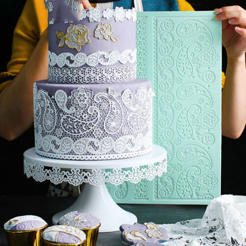 Tapis de dentelle rose silicone moule gâteau lac mariage gâteau décoration gâteau dentelle - Photo 1 sur 12