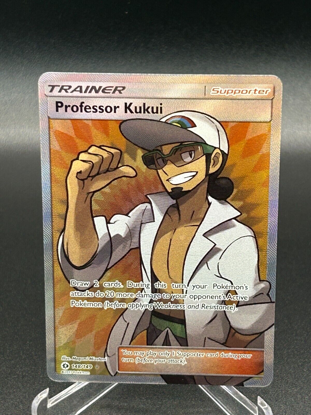 Professor Kukui 148/149 Full Art Trainer Sun & Moon Pokemon Card NM