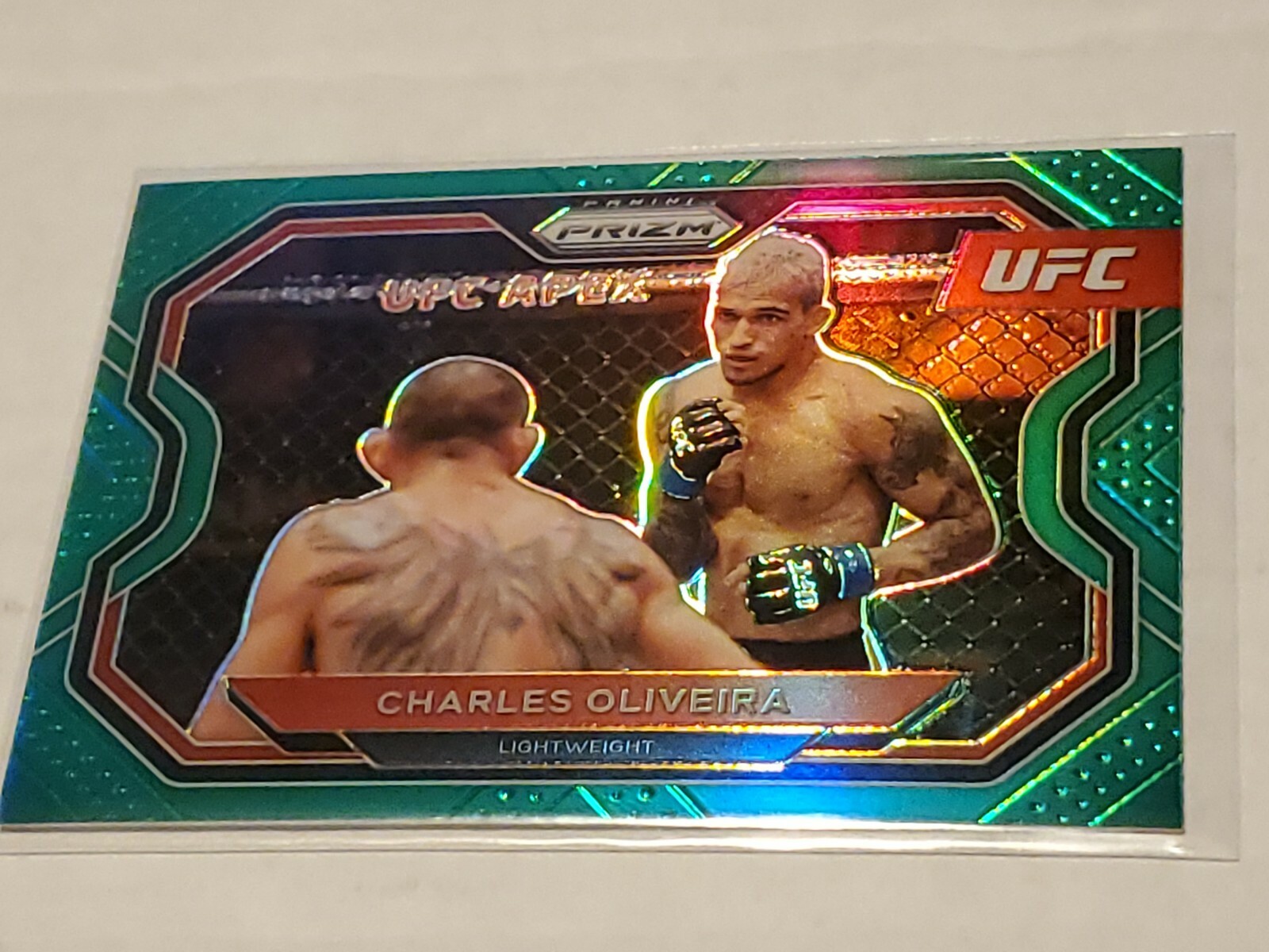 2021 Panini Prizm UFC Charles Oliveira Green Refractor SP UFC Champion